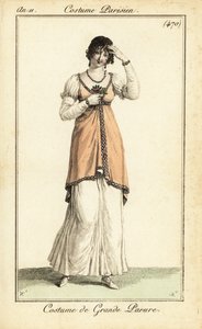 Frau in sehr formeller Kleidung, Paris