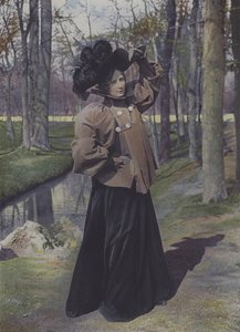 Frau in einem Pariser Park (Farbfoto)