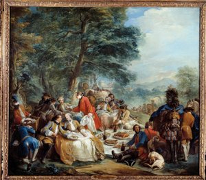 Jagdpause: Ein Picknick von Adligen während eines Jagdausflugs von Carle van Loo