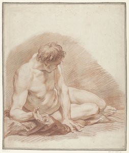 Studie eines liegenden nackten Mannes
