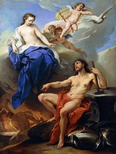 Venus bittet Vulkan, Waffen für Aeneas zu schmieden