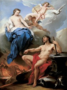 Venus bittet Vulkan, Waffen für Aeneas zu schmieden