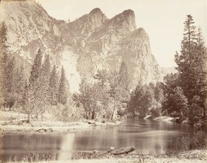 Die drei Brüder, Yosemite von Carleton E. Watkins.
