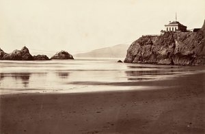 Cliff House und Seal Rock, 1868-69, gedruckt ca. 1876 von Carleton Emmons Watkins