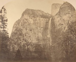 Pohono, Brautschleier, 900 Fuß, Yosemite, 1861 von Carleton Emmons Watkins