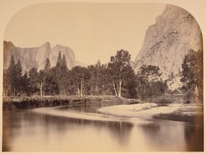 Blick vom Camp Grove ins Tal - Yosemite von Carleton Watkins