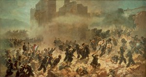 Der Durchbruch der Porta Pia, Rom, 20. September 1870 von Carlo Ademollo
