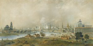 Blick auf den Moskauer Kreml von der Ustinsky-Brücke von Carlo Bossoli