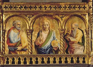 Christus mit Heiligen Petrus und Paulus (Detail)