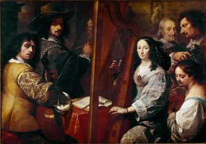 Die Familie des Malers. Gemälde von Carlo Francesco Nuvolone (ca. 1609-1662) 17. Jahrhundert