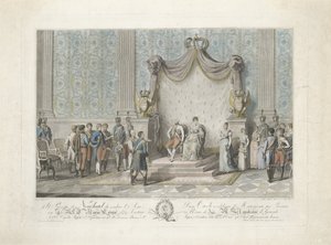 Prinz von Neuchâtel vor Maria Louise von Österreich von Carlo Lasinio