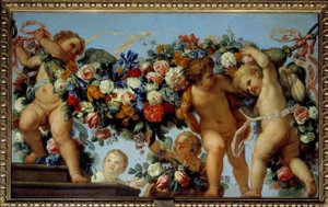 Liebe und Blumengirlanden von Carlo Maratta or Maratti