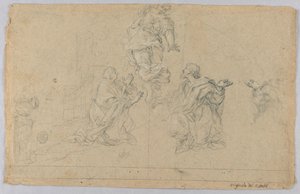 Studie von drei Figuren von Carlo Maratti