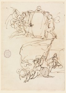 Drei Skizzen, vor 1775 von Carlo Marchionni