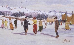 Schlittschuhläufer auf der Eisbahn