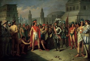 Die Gefangennahme von Guatimocin durch die Truppen von Hernan Cortes, 1856