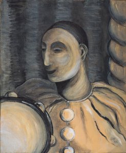 Clown mit Tamburin, 1995 von Carolyn Hubbard Ford
