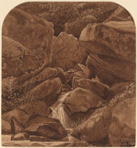 Felsen und Wasserfall