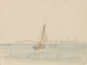 Dahl, Johan Christian - Segelboot vor Møn von Caspar David Friedrich