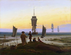 Die Lebensstufen (Strandbild, Strandszene in Wiek) von Caspar David Friedrich