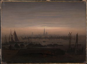 Greifswald im Mondschein von Caspar David Friedrich