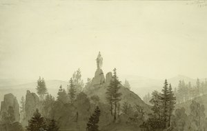 Statue der Madonna in den Bergen von Caspar David Friedrich