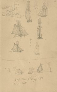 Studien von Segelschiffen von Caspar David Friedrich