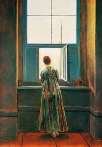 Frau am Fenster, von Caspar David Friedrich von Caspar David Friedrich