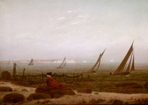 Frau am Strand von Rügen von Caspar David Friedrich