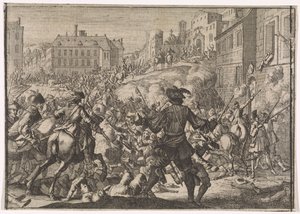 Eroberung von Prag durch die schwedische Armee, 1648 von Caspar Luyken (attributed to)