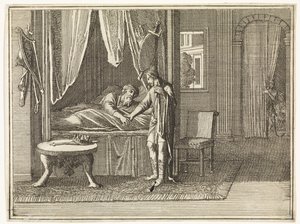 David auf seinem Sterbebett gibt Salomo seine letzten Ermahnungen von Caspar Luyken