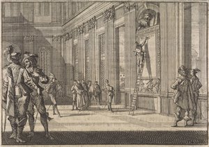 Restaurierung der Inschrift für die Venezianer im Vatikanischen Palast in Rom, 1643 von Caspar Luyken
