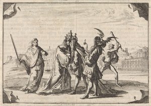 Spotprent über den Streit zwischen Ludwig XIV und Papst Innozenz XI, 1687 von Caspar Luyken