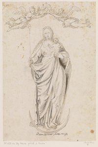 Maria mit dem Kind auf der Mondsichel stehend von Caspar Menneler