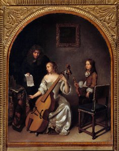 La lecon de basse de viole von Caspar Netscher