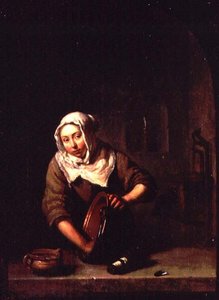 Frau beim Putzen