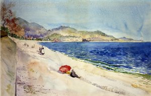 Am Strand unter der Promenade des Anglais, Nizza, Frankreich