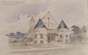 Vorstudie für ein Waffenhaus für die Shattuck School, Faribault, Minnesota von Cass Gilbert