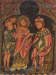 St. Cyprian (ca. 200-258) Bischof von Karthago vor Kaiser Valerian (r. 253-60) 1300-25
