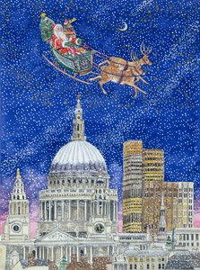 Weihnachtsmann fliegt über London von Catherine Bradbury
