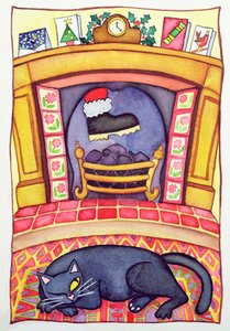 Der Weihnachtsmann kommt durch den Schornstein