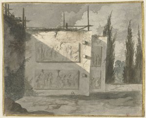 Landschaft mit Mauer und Basreliefs von Cavalier Cosse