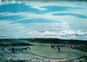 Cecil Aldin 1870-1935, Kunstdruck eines Golfplatzes, um 1920 von Cecil Charles Windsor Aldin