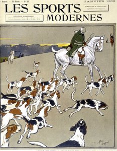 Jagd: das Rudel. Titelblatt Modern Sports, 01/1908 von Cecil Charles Windsor Aldin