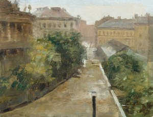 Blick aus der Wohnung des Künstlers auf das Palais Coburg
