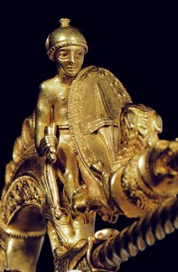 Sehr wichtige La Tene Kriegerfibel, Detail von Celtic