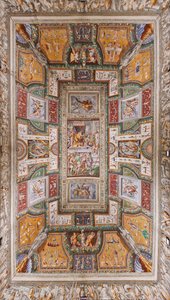 Decke der Sala delle Gesta Rossiane, Rocca dei Rossi, San Secondo, Parma, Italien, ca. 1570 von Cesare and Jacopo Bertoia and others Baglione