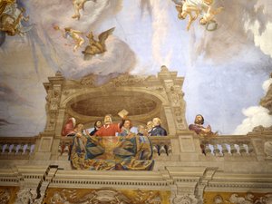 Dante, Petrarca, Cola di Rienzo, A. da Brescia und Vittorio Alfieri (Detail)