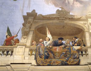 Ettore, Andrea Doria, F. Ferrucci, M. Colonna und Doge Morosini (Detail) von Cesare Mariani