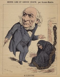 Kleine Feile und große Kette (kolorierte Gravur)